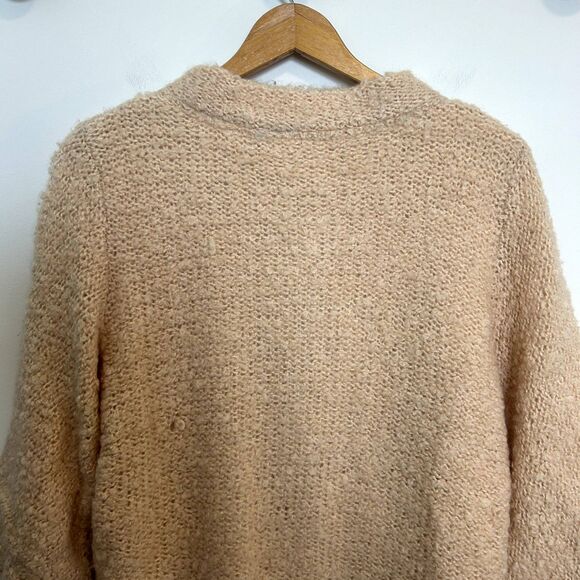 Anthro HWR Cardigan Mohair Sweater Large Dusty Pink 3/4 Sleeve Button-front - Picture 6 of 15